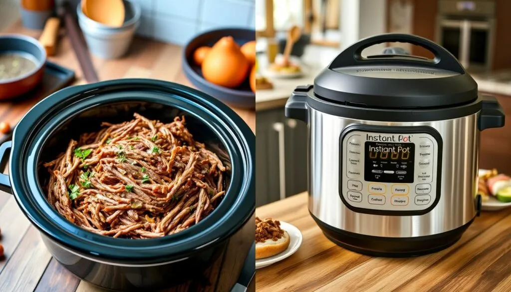 Slow Cooker and Instant Pot Shredded Beef Comparison Slow Cooker and Instant Pot Shredded Beef Comparison